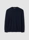 Blue crew-neck jumper in a cotton and cashmere blend, regular fit_4