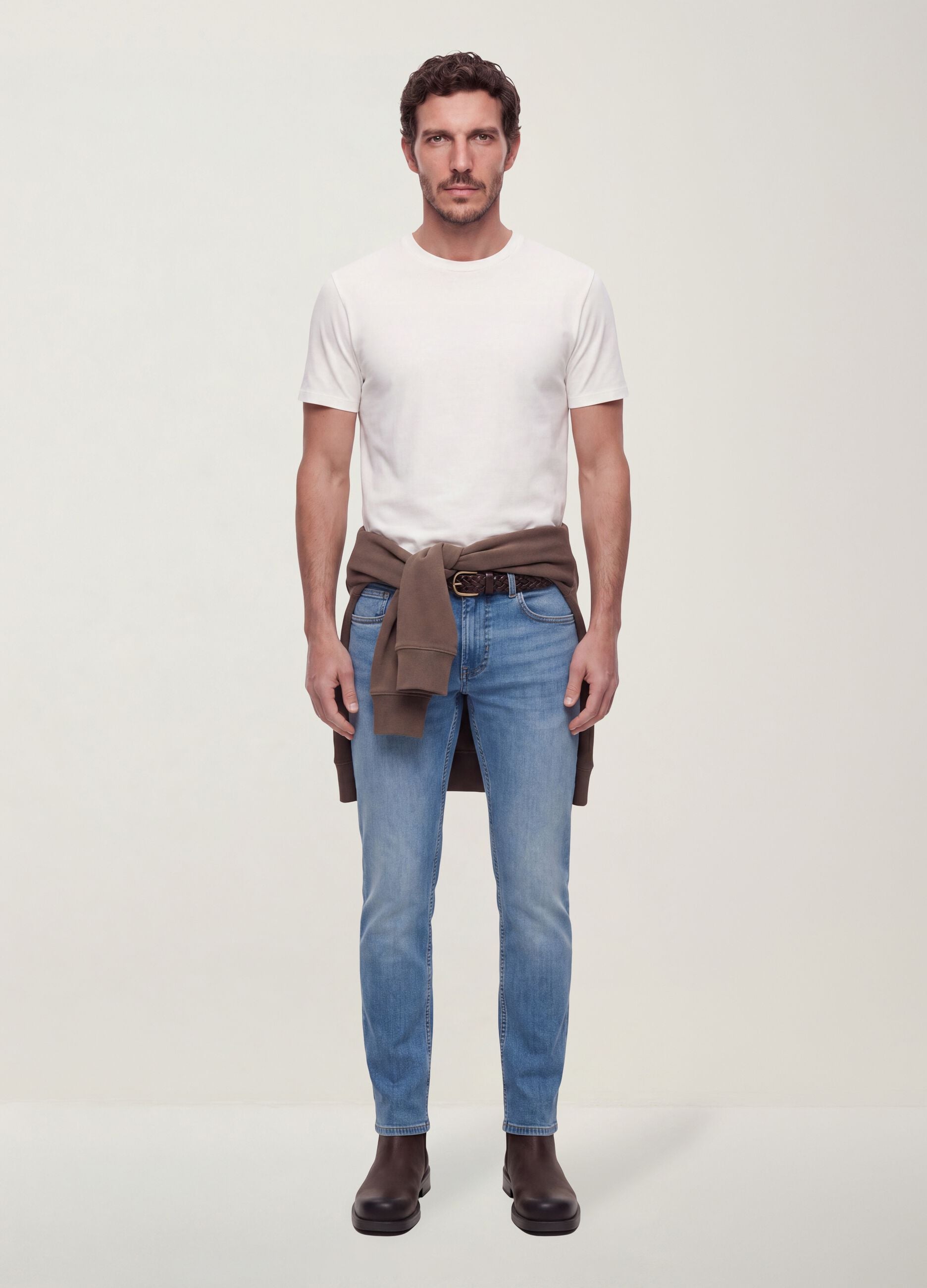 Slim-fit stretch cotton denim jeans