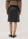 Black lined midi skirt with front slit_3