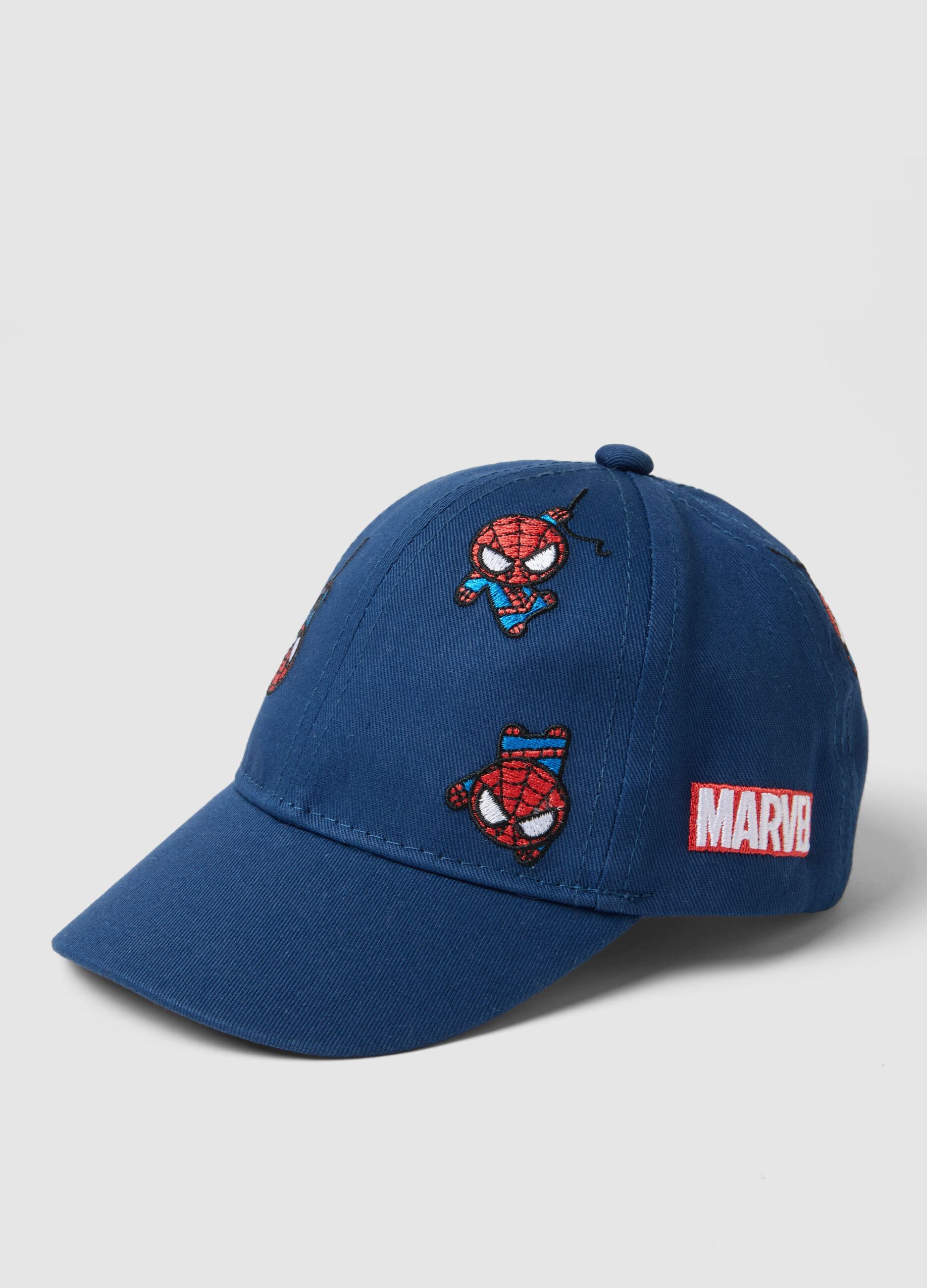 Blue pure cotton baseball cap for kids with Spider-Man