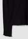 Black pure cotton long-sleeve crew-neck T-shirt, regular fit_5