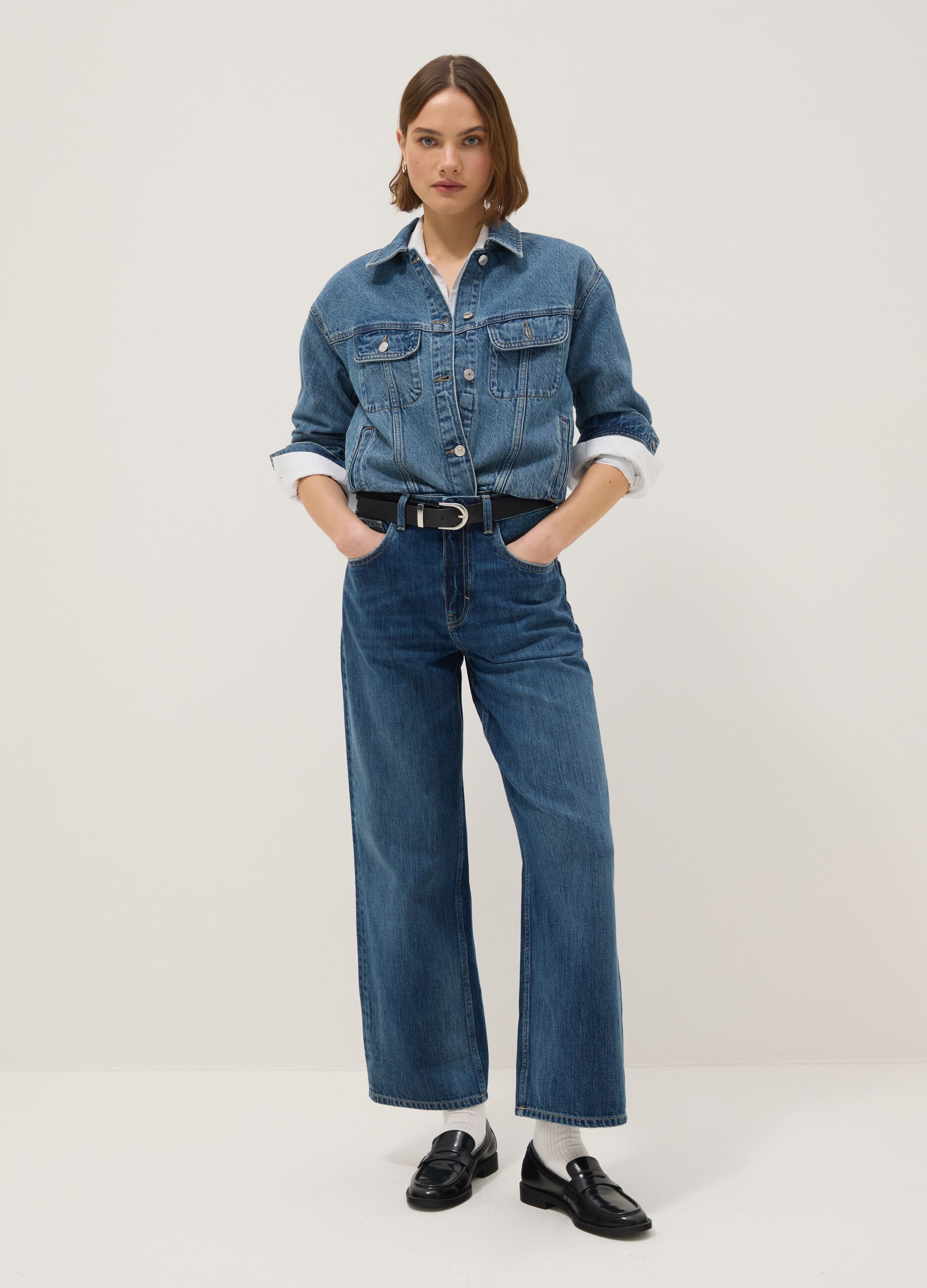 Pure Cotton Blue Baggy Fit Jeans