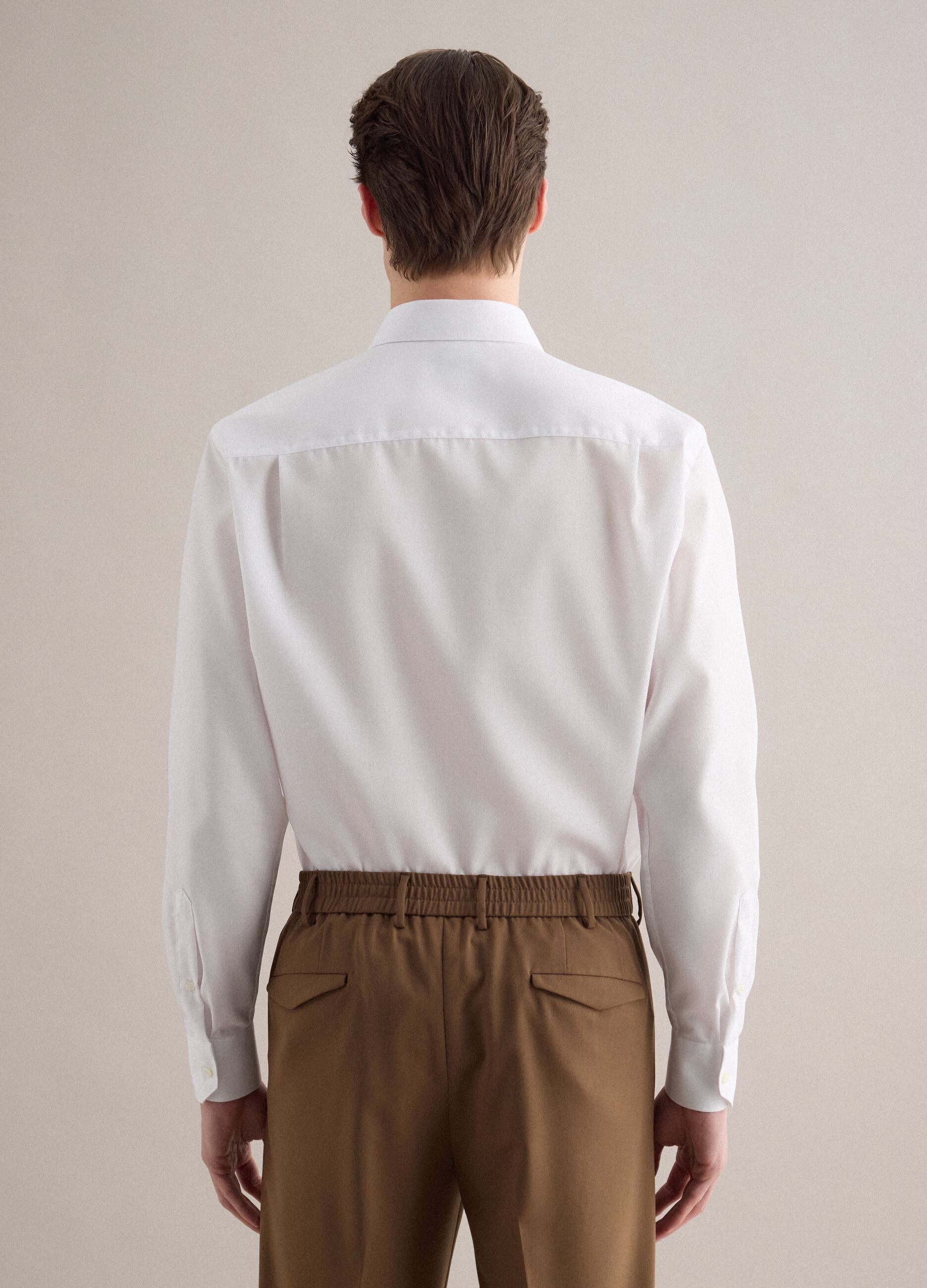 White pure cotton regular fit shirt