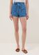 Light blue pure cotton denim shorts with elasticated waist, regular fit_1