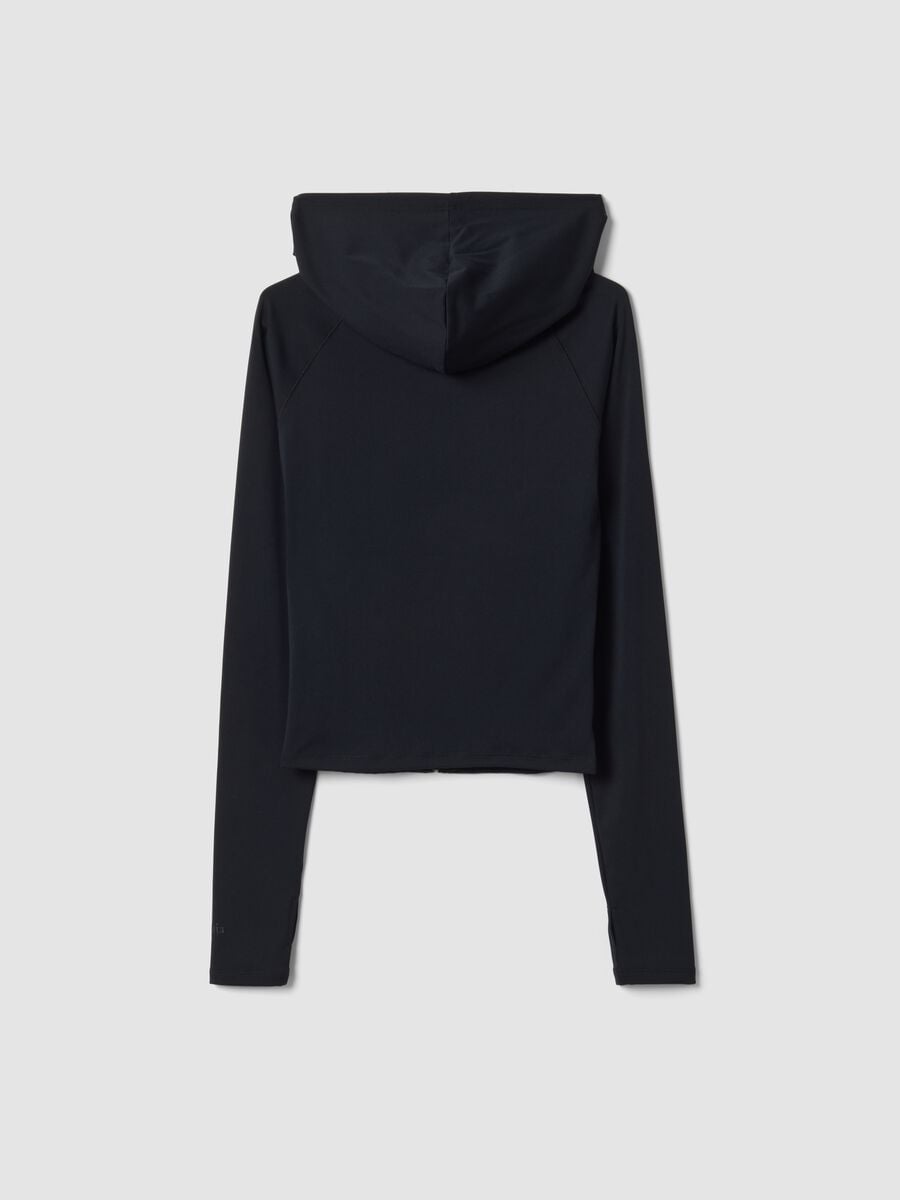 Black Fitted Full-Zip Yoga Hoodie_6