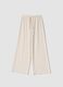 Beige wide leg jogger trousers_4