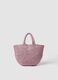 Pink beach bag in pure paper-fabric_1