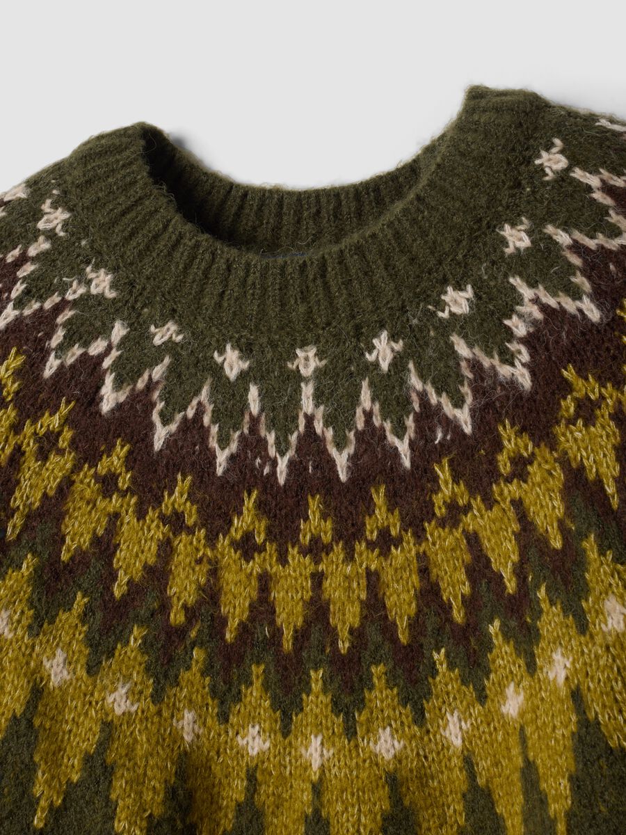 Green jacquard crew-neck jumper_5