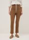 Brown Slim Maternity Trousers in Stretch Viscose_1