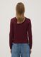 Red long-sleeve viscose-blend top_3
