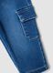 Baby Boys&rsquo; Blue Stretch Cotton Cargo Pocket Trousers_3