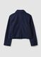 Blue cropped pure cotton denim jacket, regular fit_6