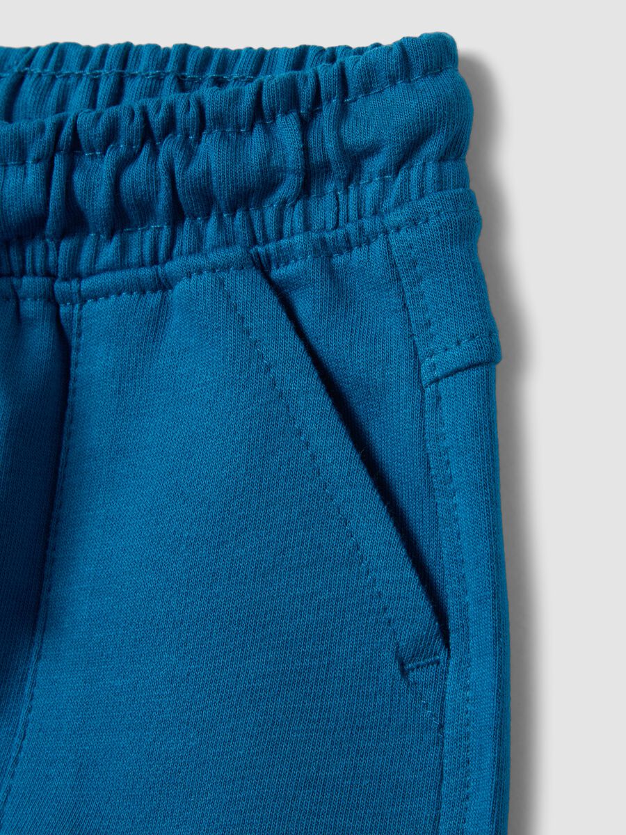 Shorts in puro cotone blu da bimbo regular fit_3
