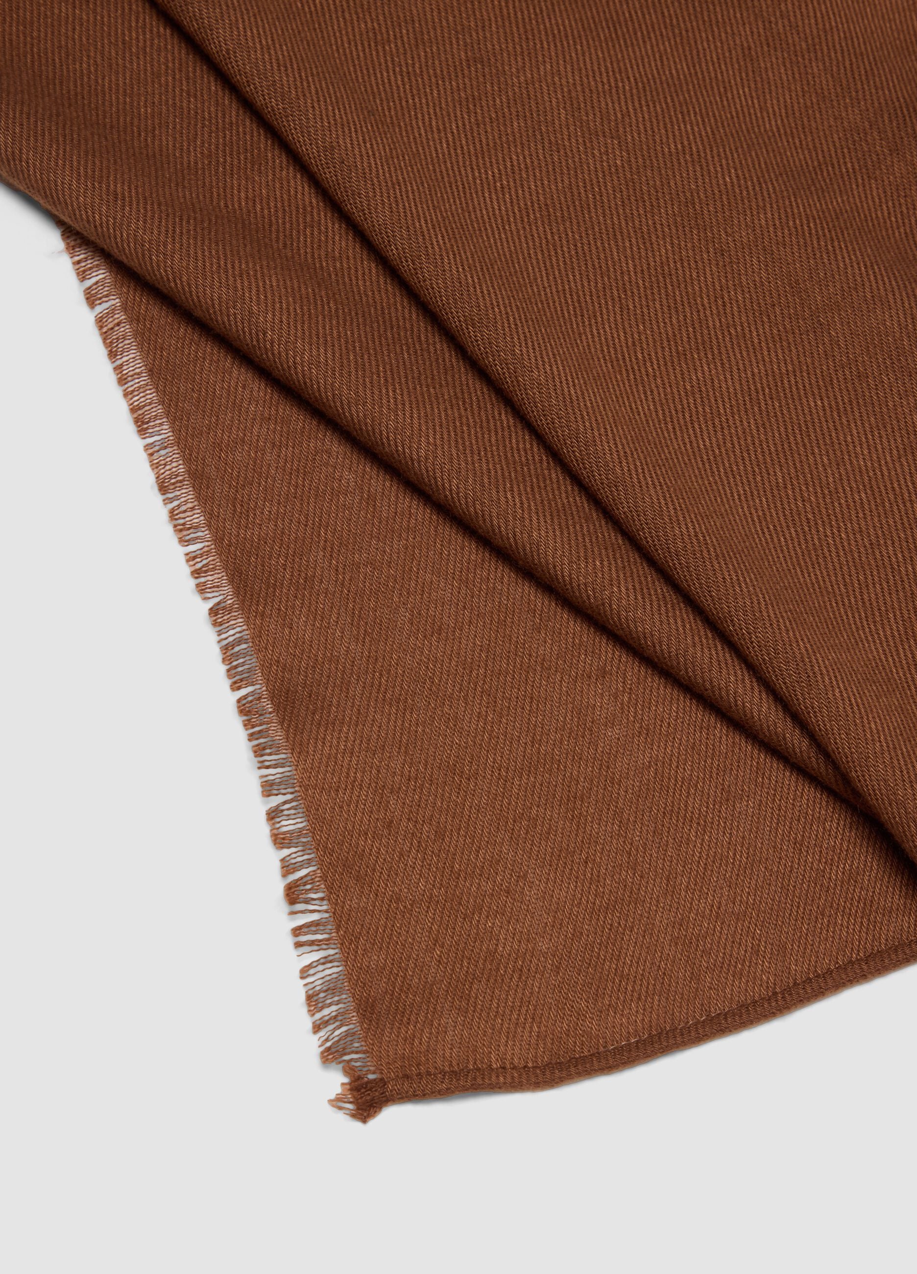 Brown fringed scarf