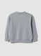 Grey oversized pure cotton hoodie with print and kangaroo pocket for boys_1