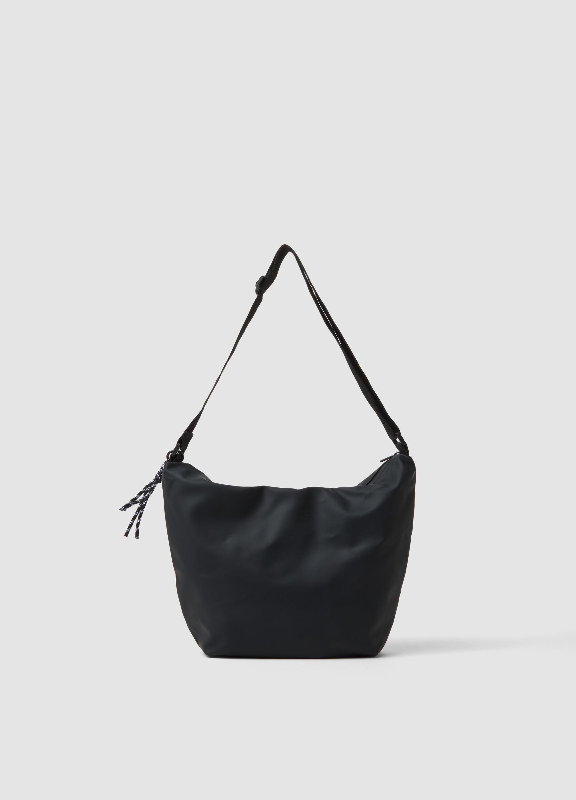 Black shoulder bag with adjustable strap