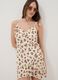 Beige stretch dress with floral print_0