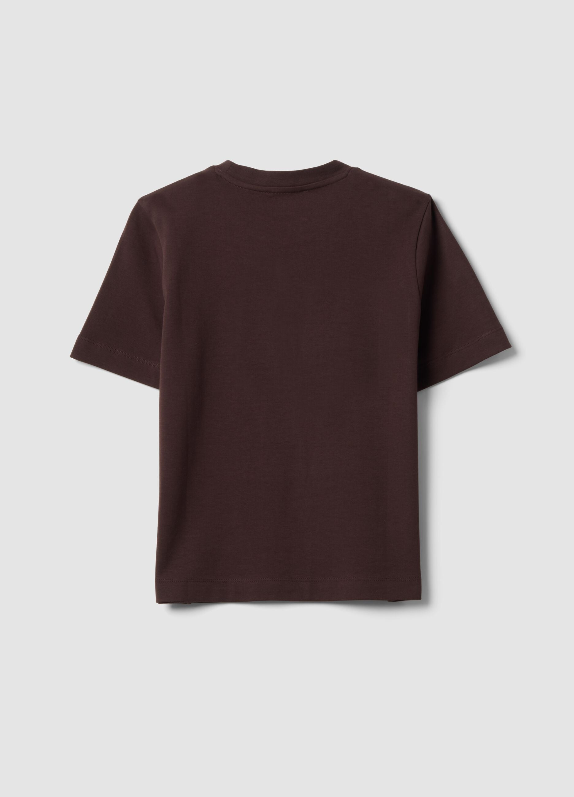 The Iconic Tee relaxed-fit brown pure cotton short-sleeve T-shirt