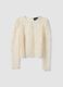 White cotton-blend blouse with floral lace, slim fit_4