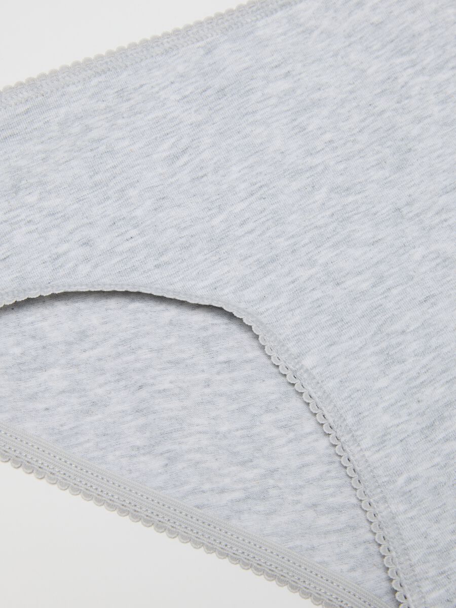 Girls' grey stretchy cotton briefs regular fit_3