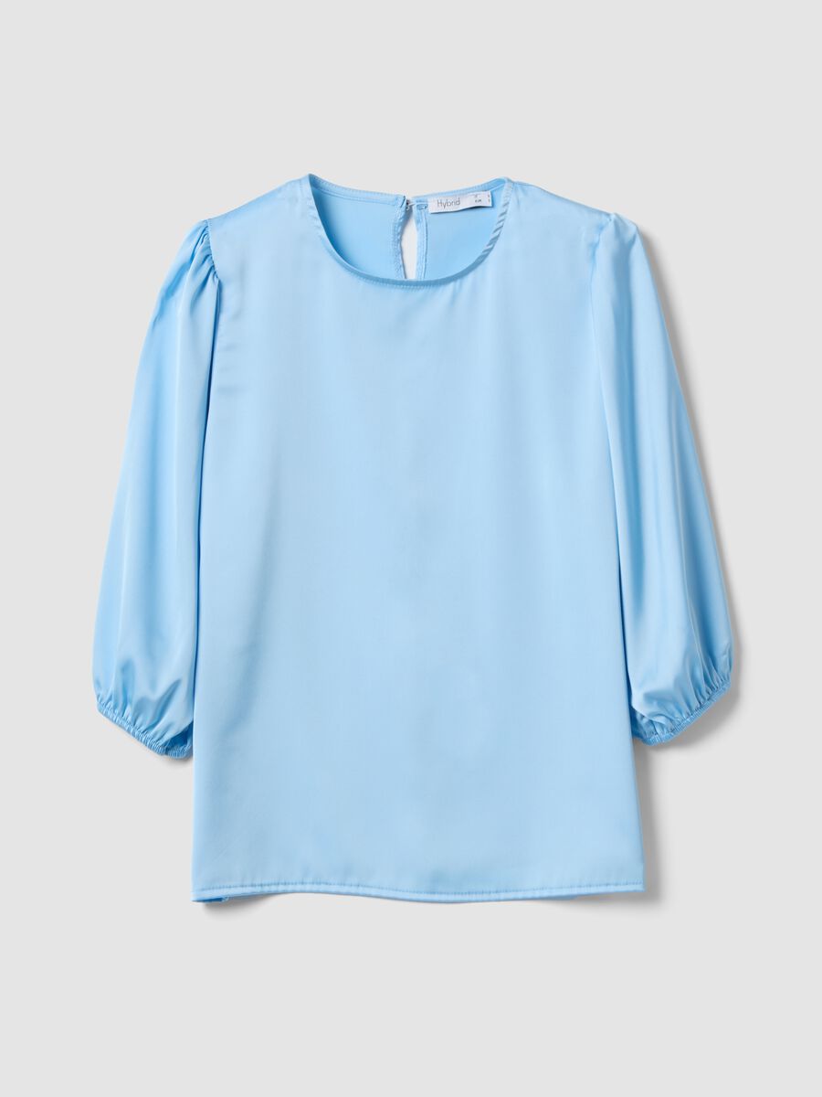 Blue long-sleeve regular fit top with teardrop closure_4