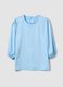 Blue long-sleeve regular fit top with teardrop closure_4