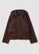 Brown cotton-blend parka jacket with hood and ribbed collar_4