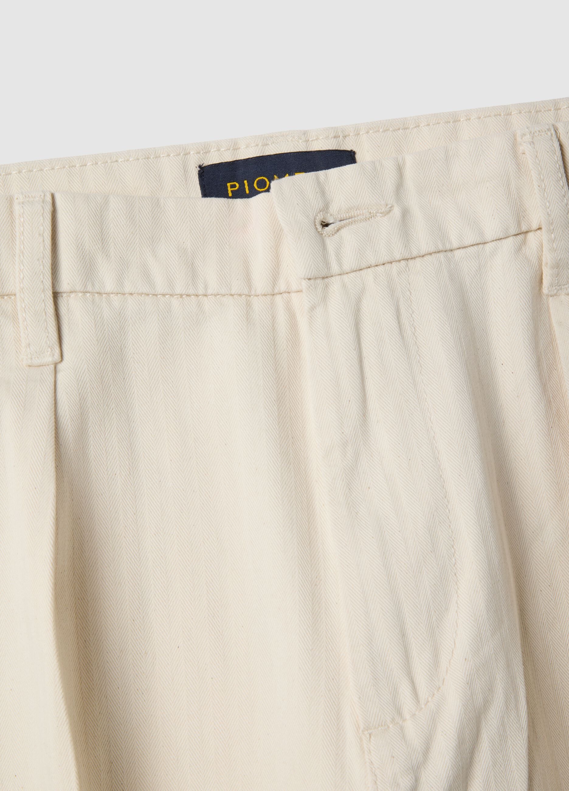 Beige Regular Fit Cotton Chinos