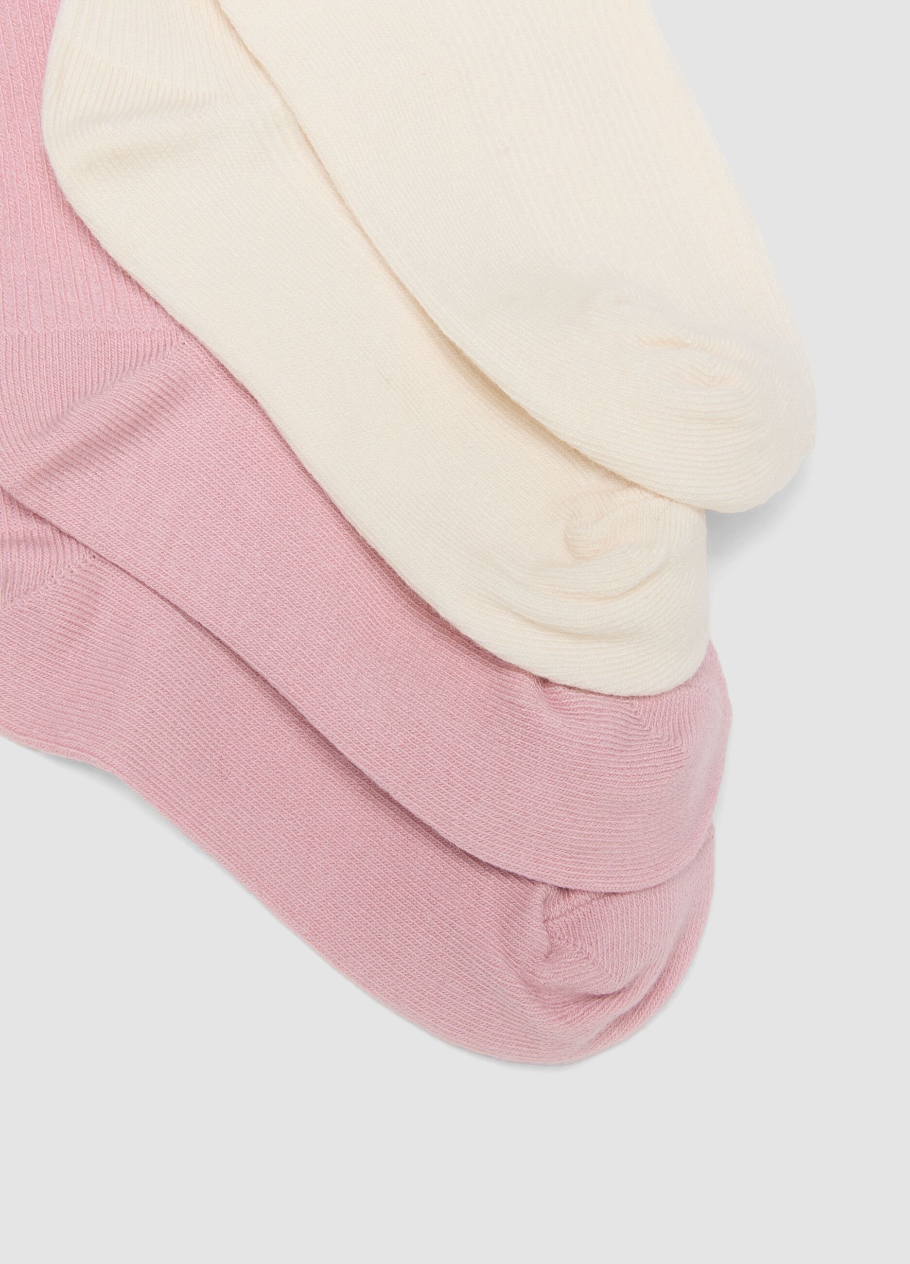 3-pack of pink mid-calf socks in stretchy organic cotton