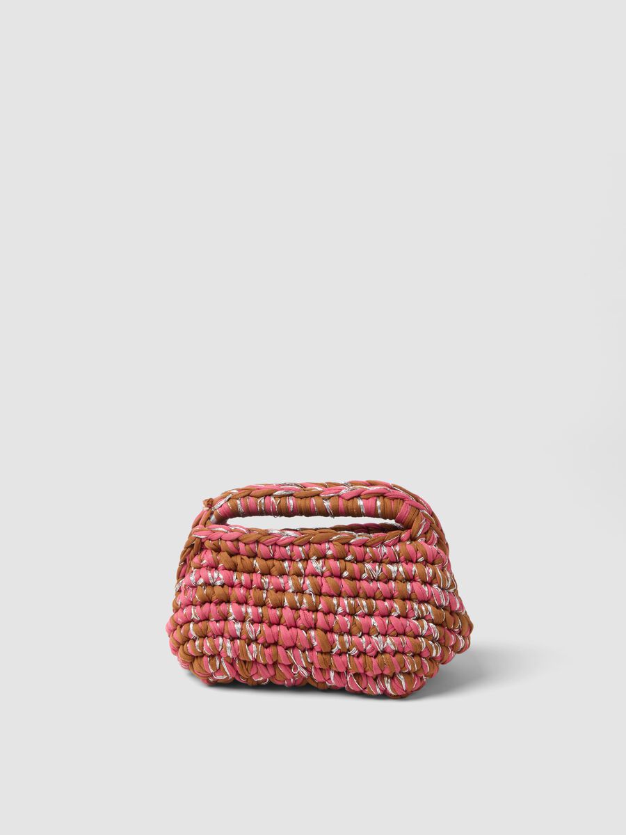 Multicolour woven cotton-blend pouch_0