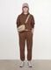 Brown cotton-blend joggers with elasticated waist, regular fit_0