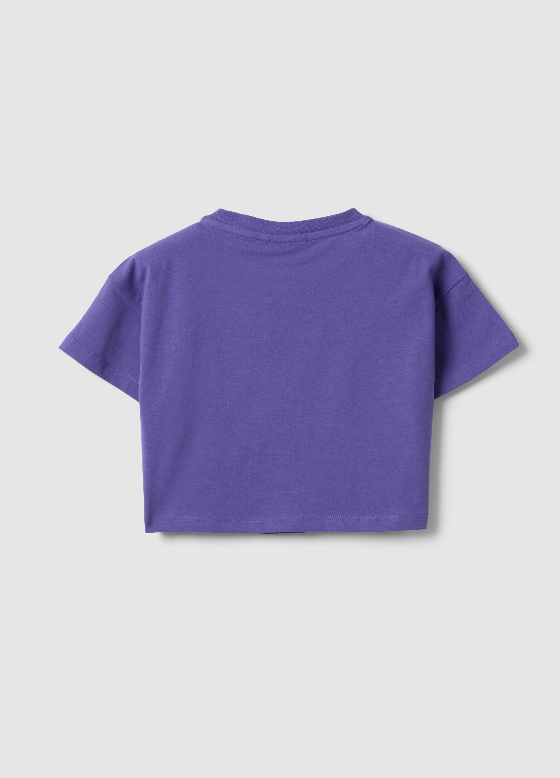 Girls' Stretch Cotton Purple Boxy Fit Lakers T-shirt