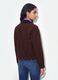 Brown pure cotton bomber jacket with contrast collar, regular fit_3