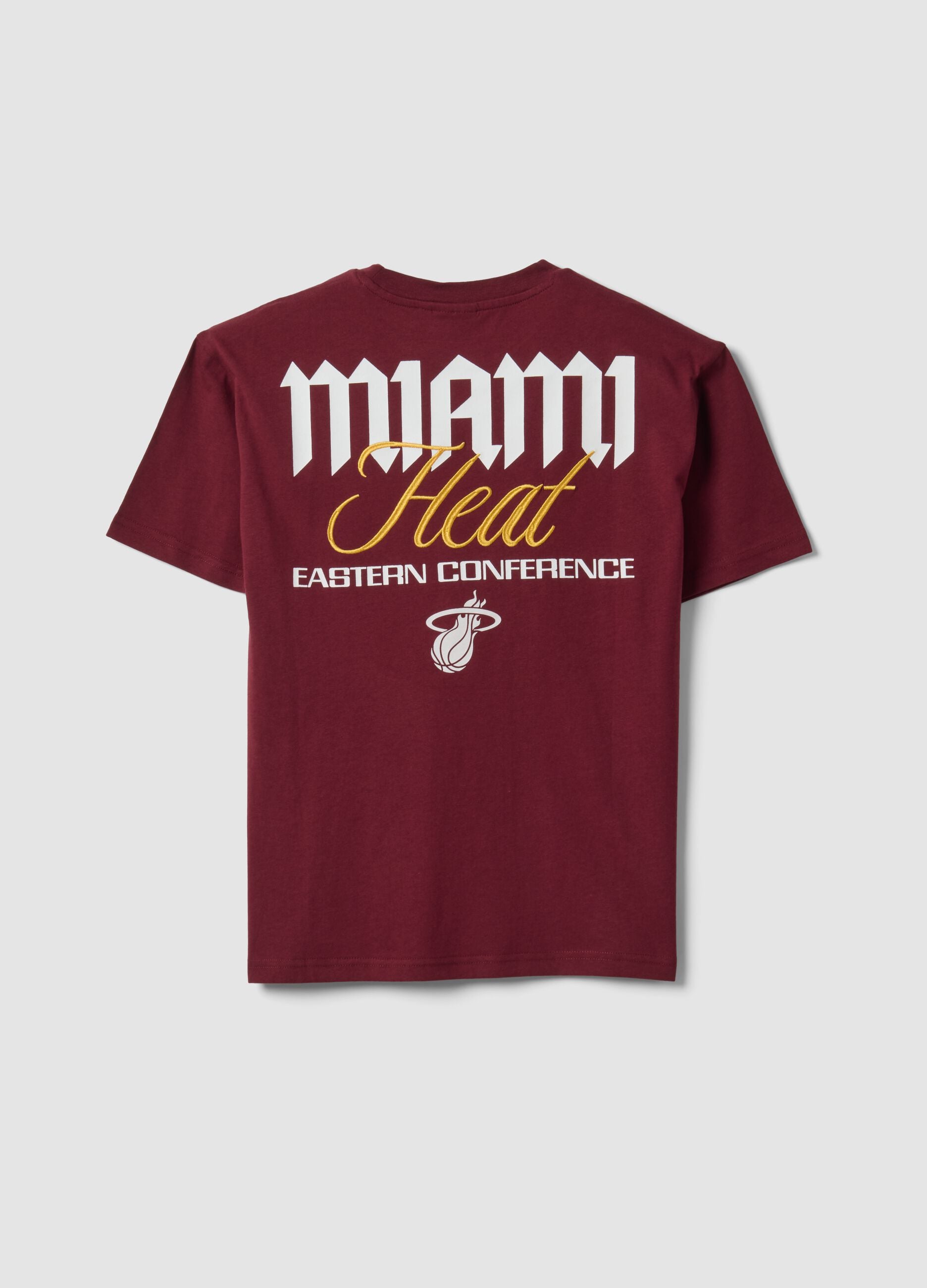 Red pure cotton Miami Heat print T-shirt for boys