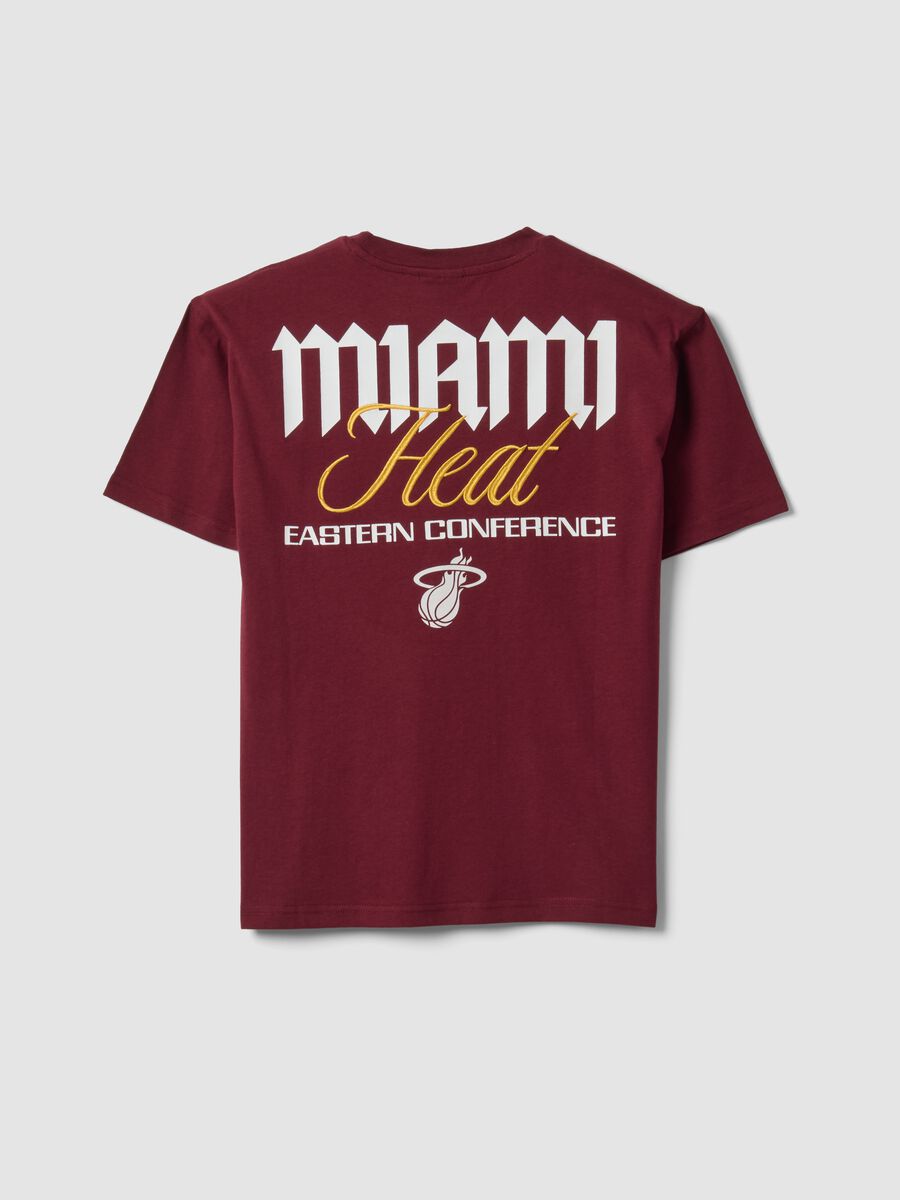 Red pure cotton Miami Heat print T-shirt for boys_4