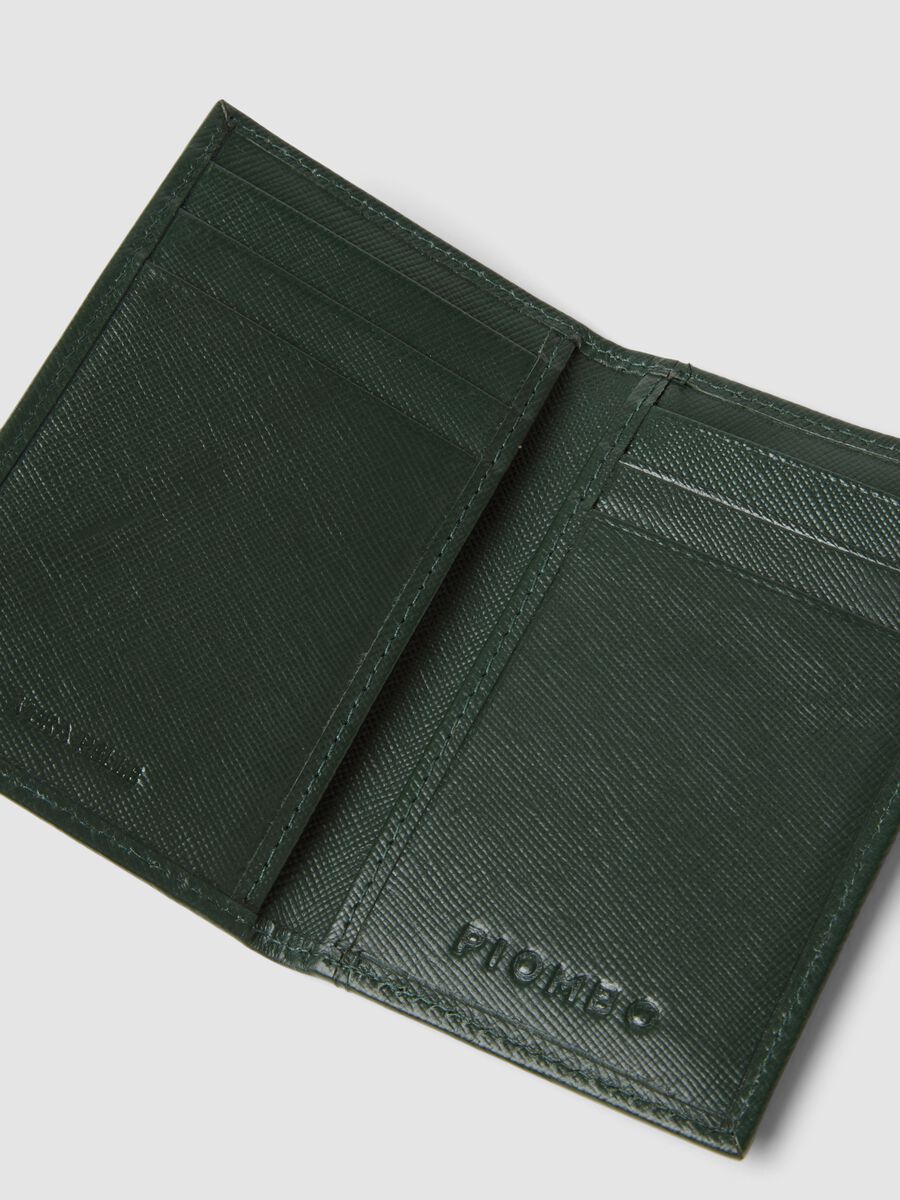 Portafoglio verde in vera pelle_1