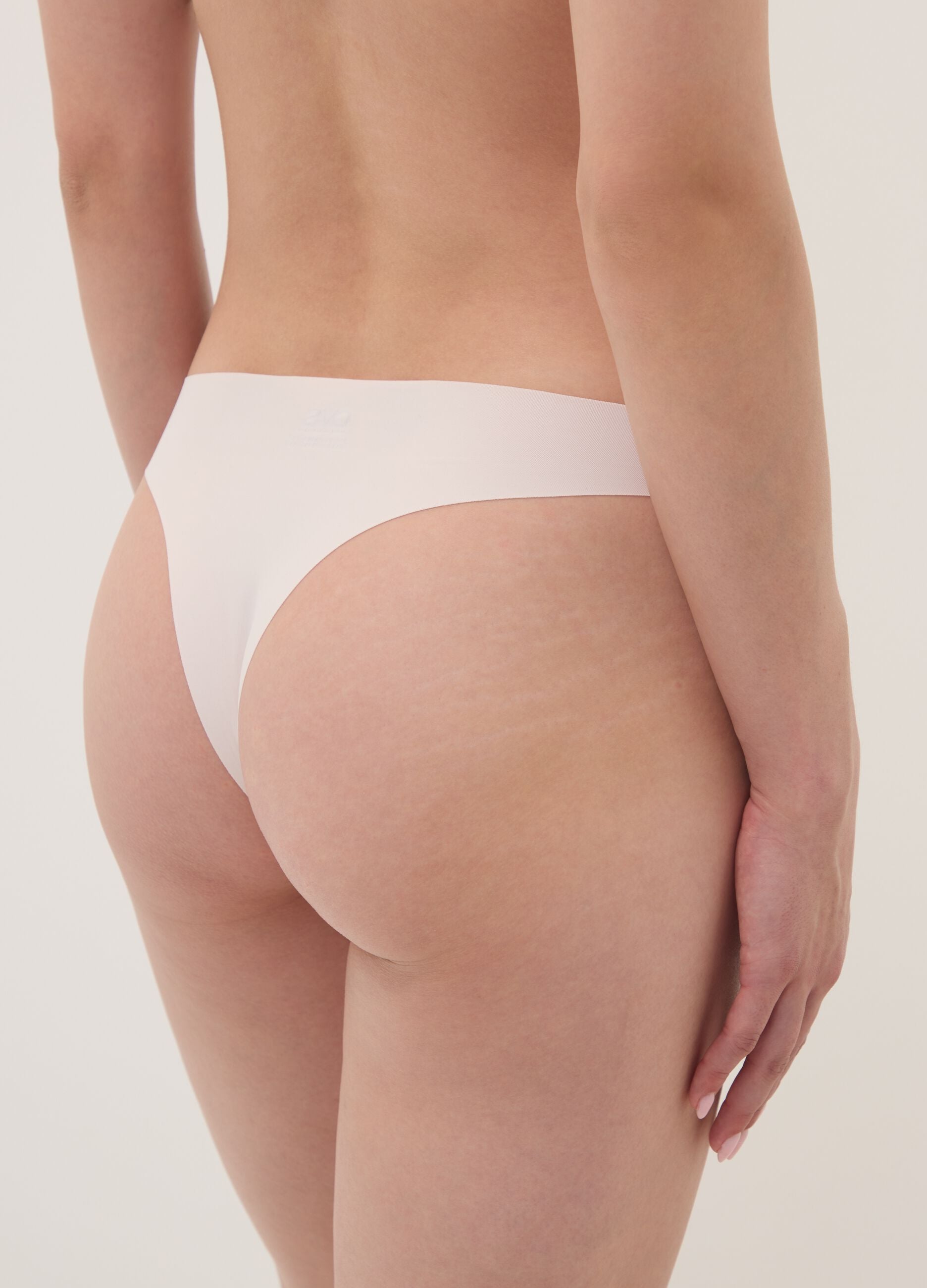 Pink stretch microfibre Brazilian briefs