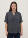 Multicolour striped regular fit pure viscose shirt with buttons_0