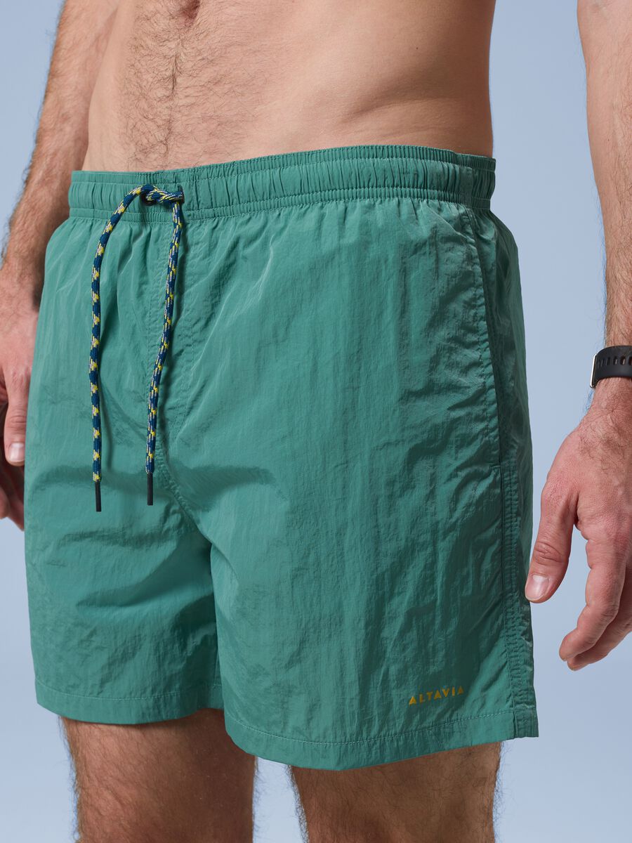 Costume boxer verde con vita elasticizzata ALTAVIA SAILING_3