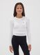 White fitted viscose-blend cable-knit crew-neck jumper for girls_0