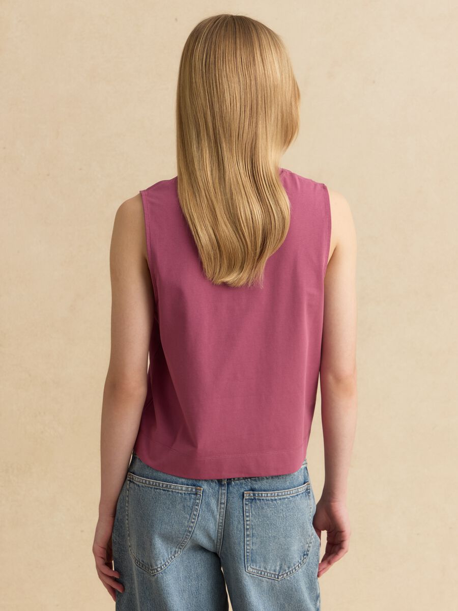 Pink cotton-blend tank top_3