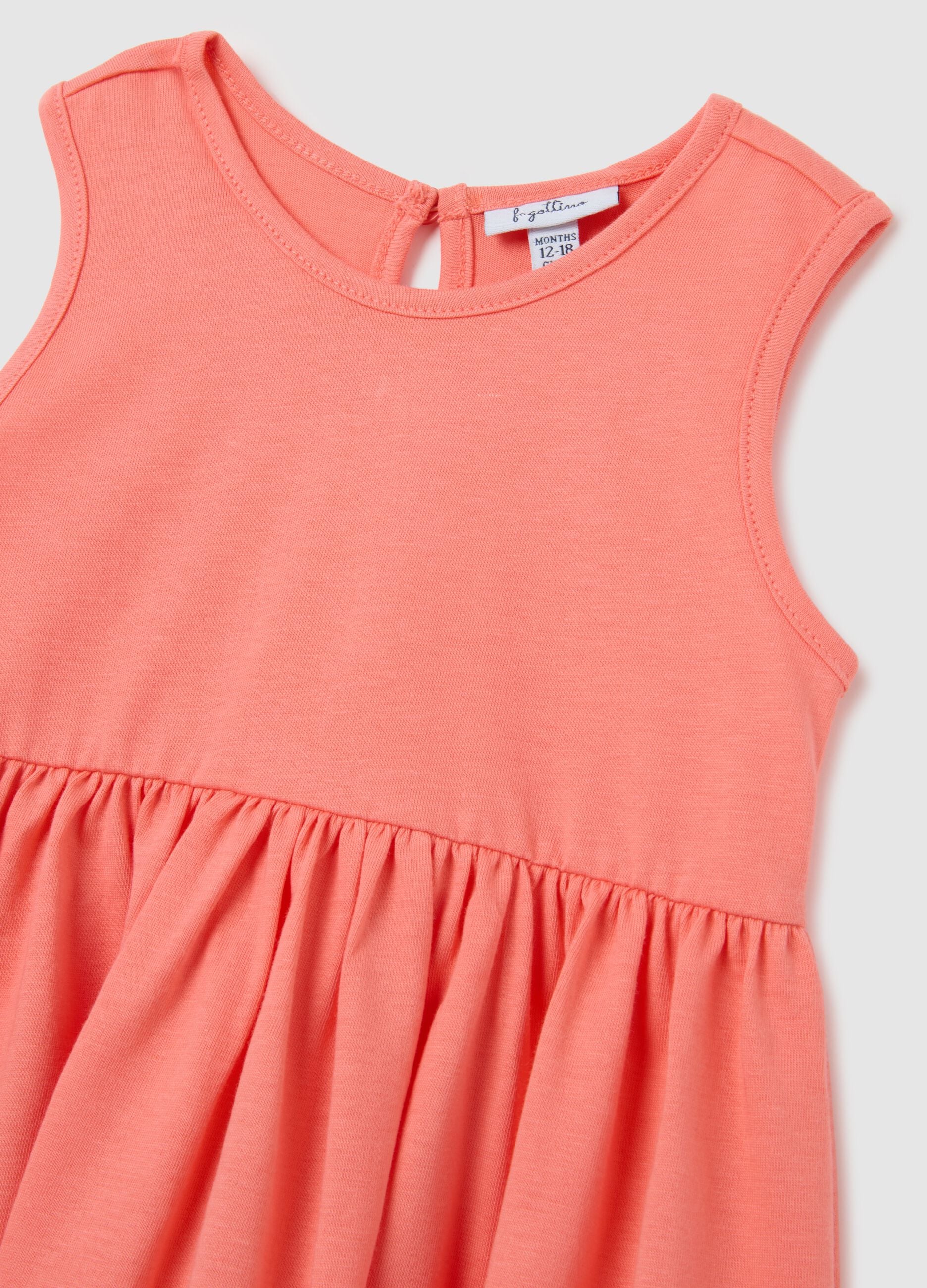 Baby girls&rsquo; orange dress in 100% cotton with regular fit