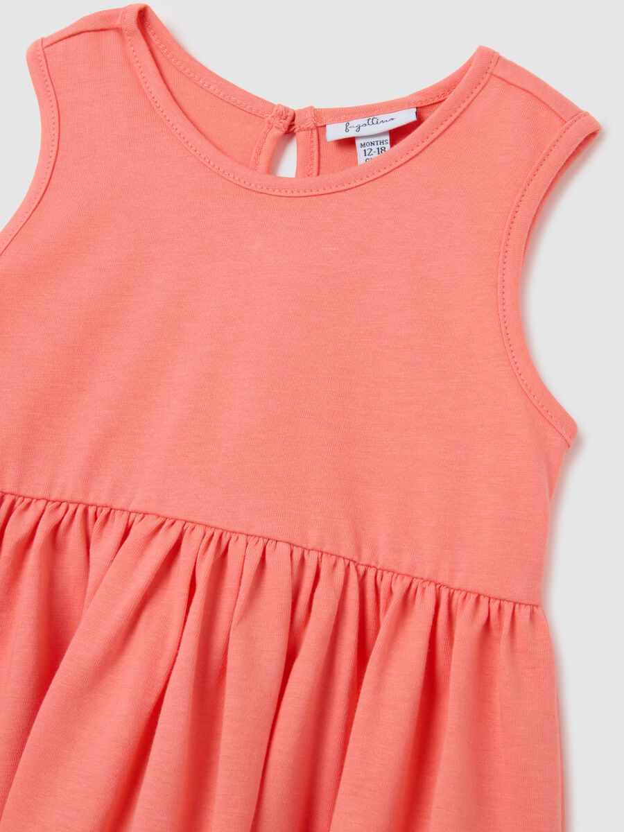 Baby girls&rsquo; orange dress in 100% cotton with regular fit_2
