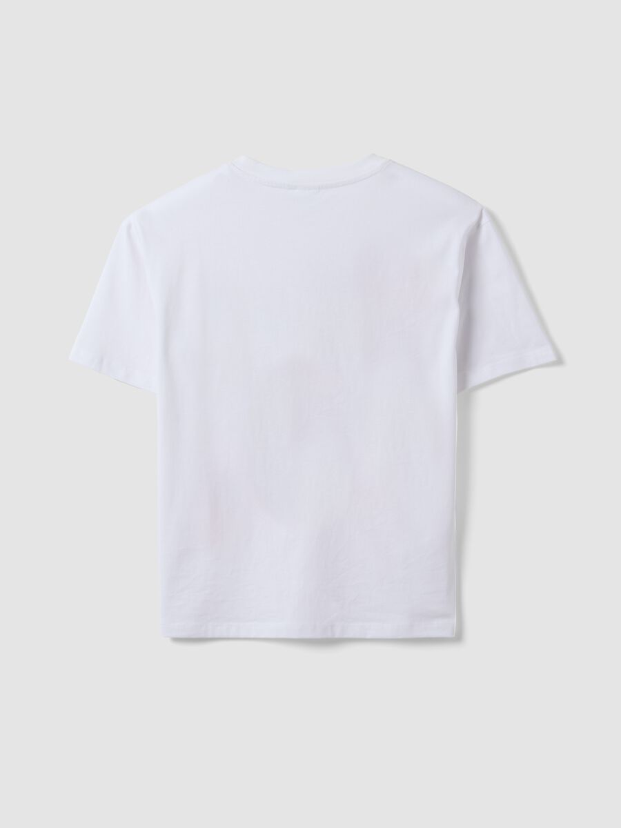 White pure cotton Sailor Moon print T-shirt, regular fit_5