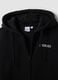 Black zip-up hooded sweatshirt in cotton blend_5