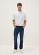 Slim fit blue stretchy cotton jeans with five pockets_0