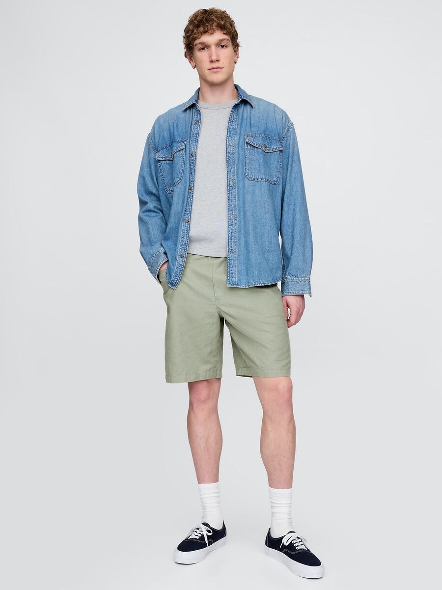 Green Linen and Cotton Shorts by Gap_1