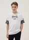 T-shirt in puro cotone bianca da bambino oversize fit con stampe_0