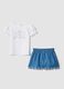 White and Denim Stretch Cotton Set_0