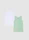 Pack of two multicoloured pure cotton boys' tank tops, regular fit_0